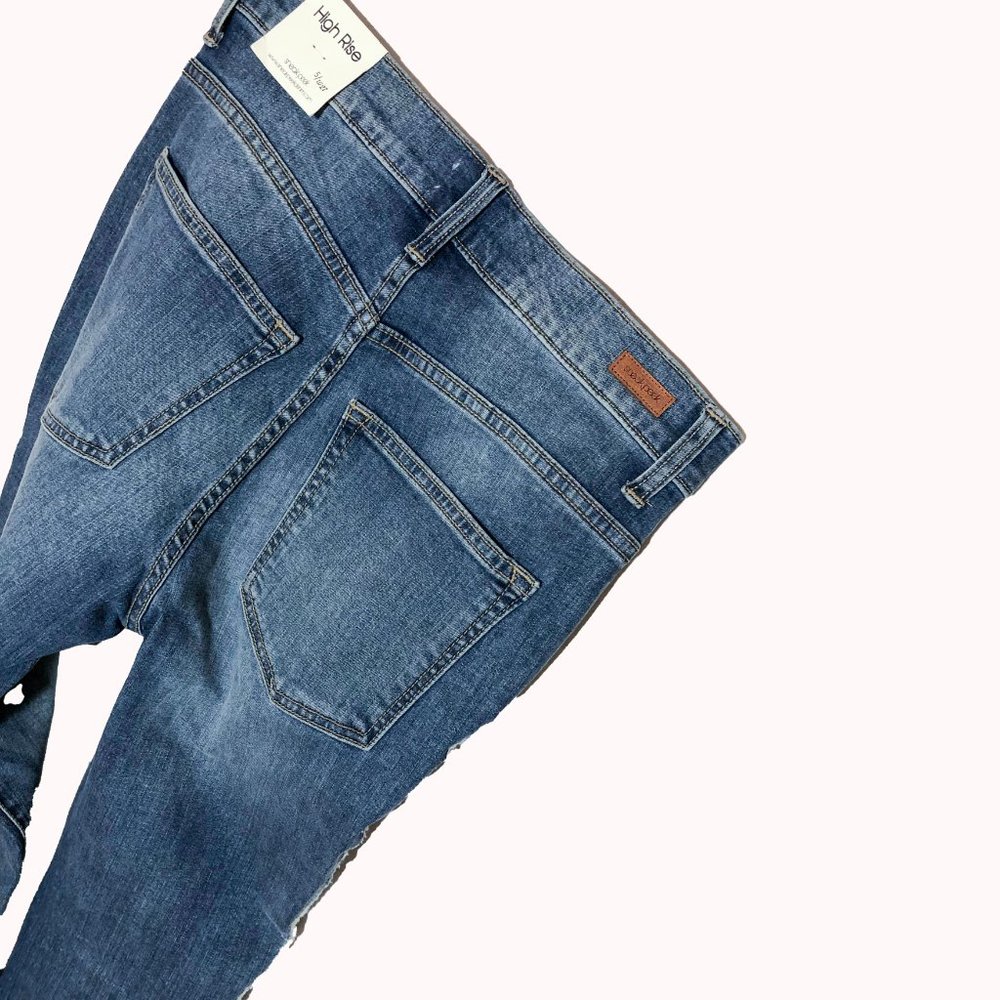 SNEAK PEEK Womens Jeans Side Striped High Rise Skinny Blue Size 5/W27 - Picture 7 of 7